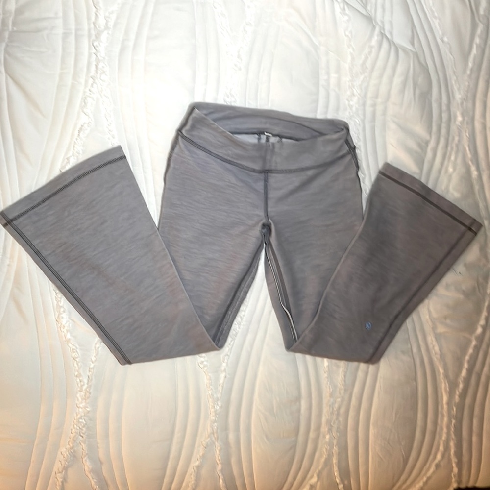 Lululemon high waisted flare grey pants/leggings (with zipper pockets)